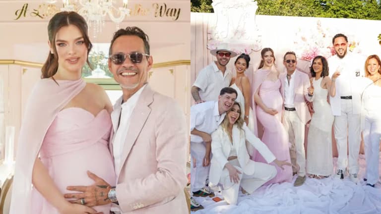 Marc Anthony y Nadia Ferreira celebran baby shower con famosos